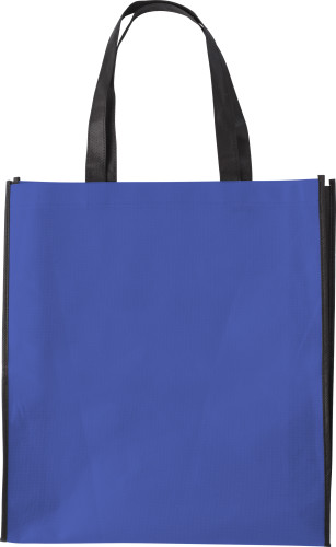 Einkaufstasche aus Non-Woven, zweifarbig, mit 8 cm Boden- und Seitenfalte und kurzen Henkeln. - Bild vergrößern