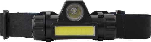 ABS-Scheinwerfer mit 1 LED und einem COB-Licht. Wechseln Sie zwischen den verschiedenen Lichtern mit einem Klick mit einer Taste. Das Licht kann geneigt werden und lässt sich leicht vom Stirnband abnehmen. Wiederaufladbar über Micro-USB-Anschluss. - Bild vergrößern