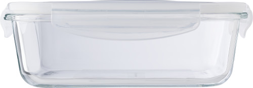Brotdose aus hochwertigem Borosilikatglas mit Kunststoffdeckel. Für die Mikrowelle geeignet. Fassungsvermögen: ca. 1 Liter.  Nicht spülmaschinengeeignet. - Bild vergrößern