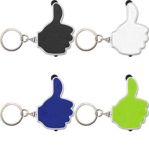 Schlüsselanhänger aus ABS-Kunststoff, mit Touch-Pen, LED Lampe (weißes Licht) und Metall-Schlüsselring. - Bild vergrößern