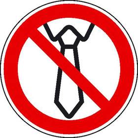 Bedienung mit Krawatte verboten - Bild vergrern