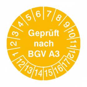 Geprüft nach BGV A3 in Jahresfarbe - Bild vergrern
