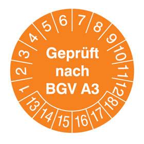 Geprüft nach BGV A3 in Jahresfarbe - Bild vergrern