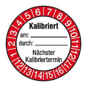 Prüfplakette Kalibriert am ... - Bild vergrern