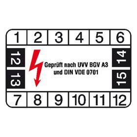 Geprüft nach UVV BGV A3 und DIN VDE 0701 - Bild vergrern