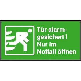 Tür alarmgesichert! Nur im Notfall öffnen - Bild vergrern